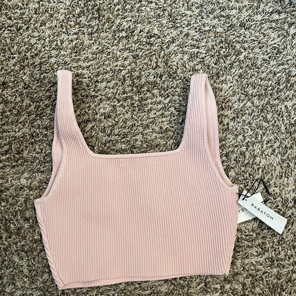 Babaton sculpt knit notch tank